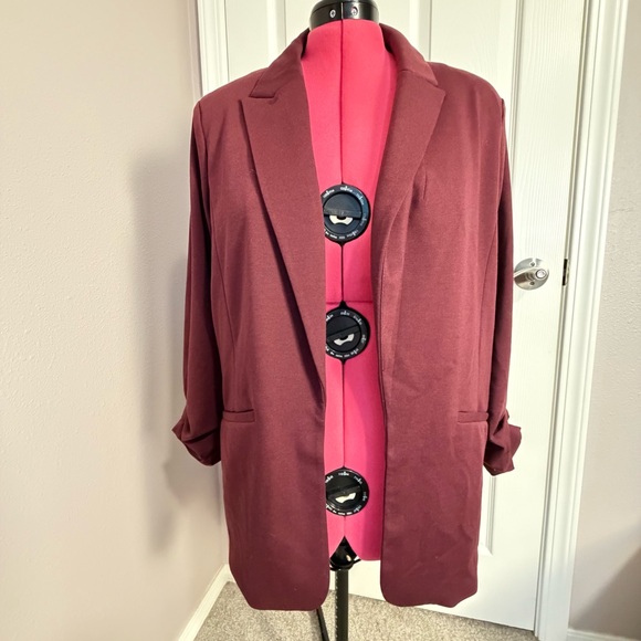 Nine West Women's Maroon Blazer - Picture 2 of 10